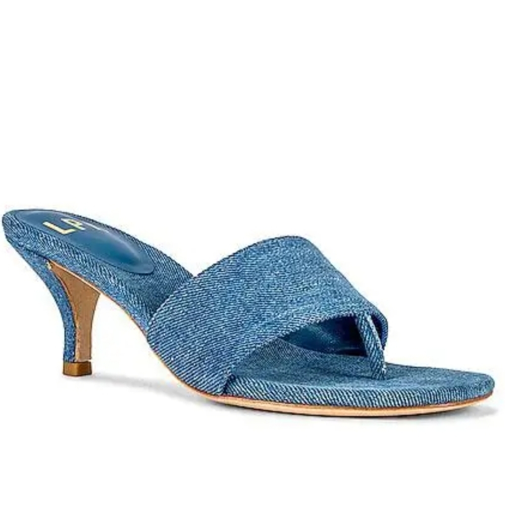 LPA Milly Denim Blue Heeled Sandals